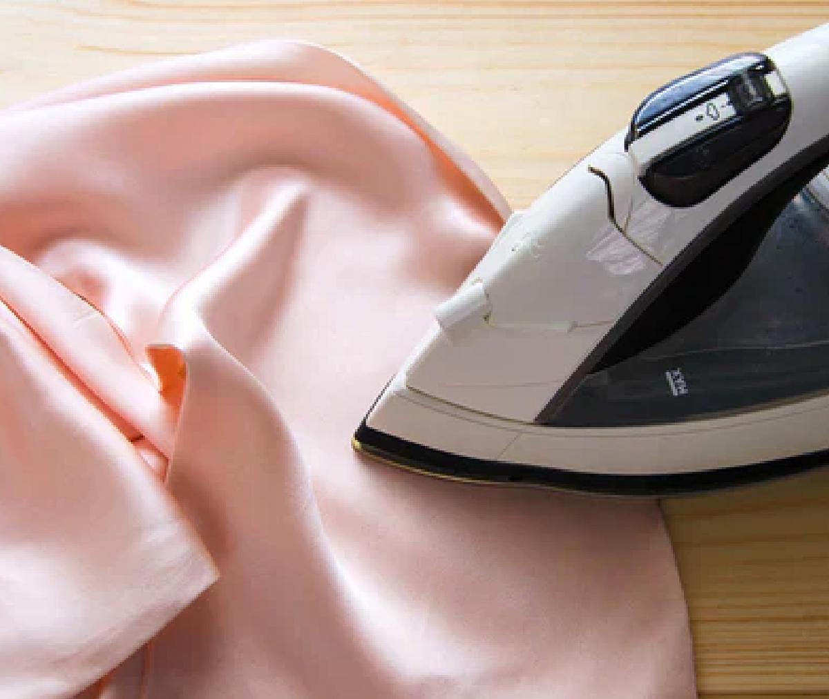 Silk dress ironing